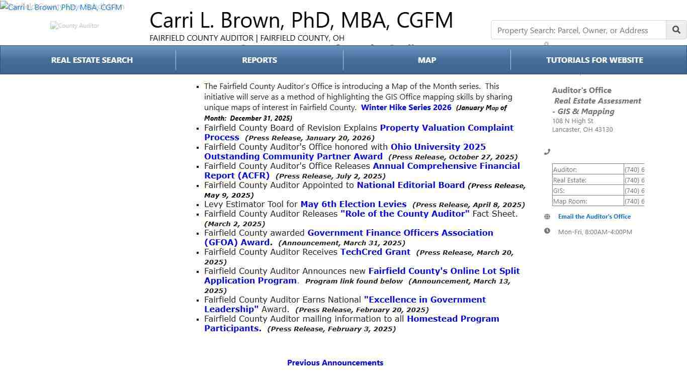 Fairfield County Auditor - Fairfield County Auditor's Office